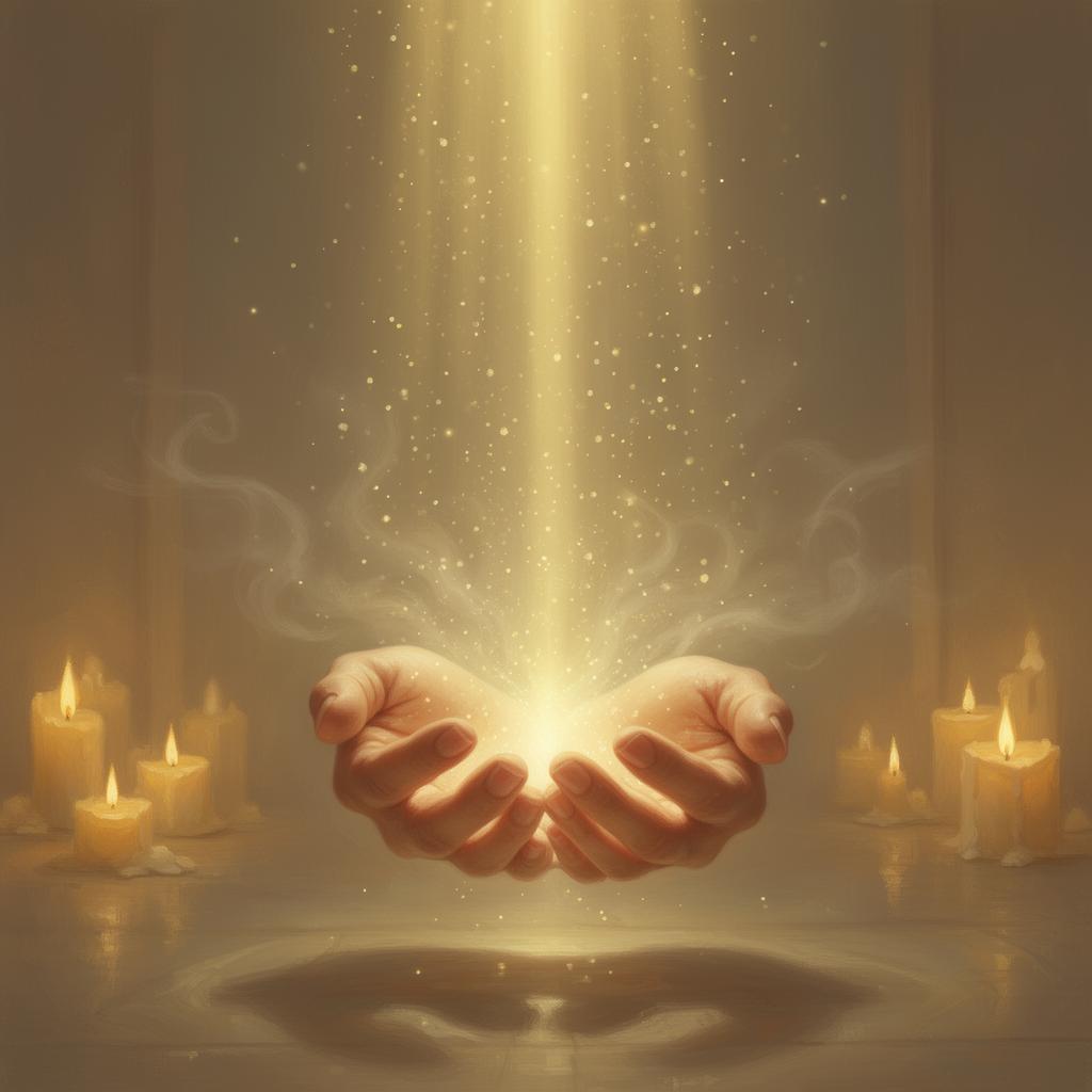 Ethereal golden healing light representing spiritual energy and connection